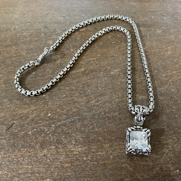 Silpada 16 “Sterling Necklace & Uptown CZ Pendant - Picture 1 of 3